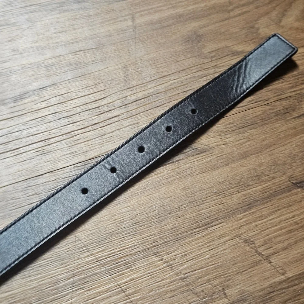 Coach Black Leather Belt Silver Double C Logo Buckle Womens S C1725 Minimalist
